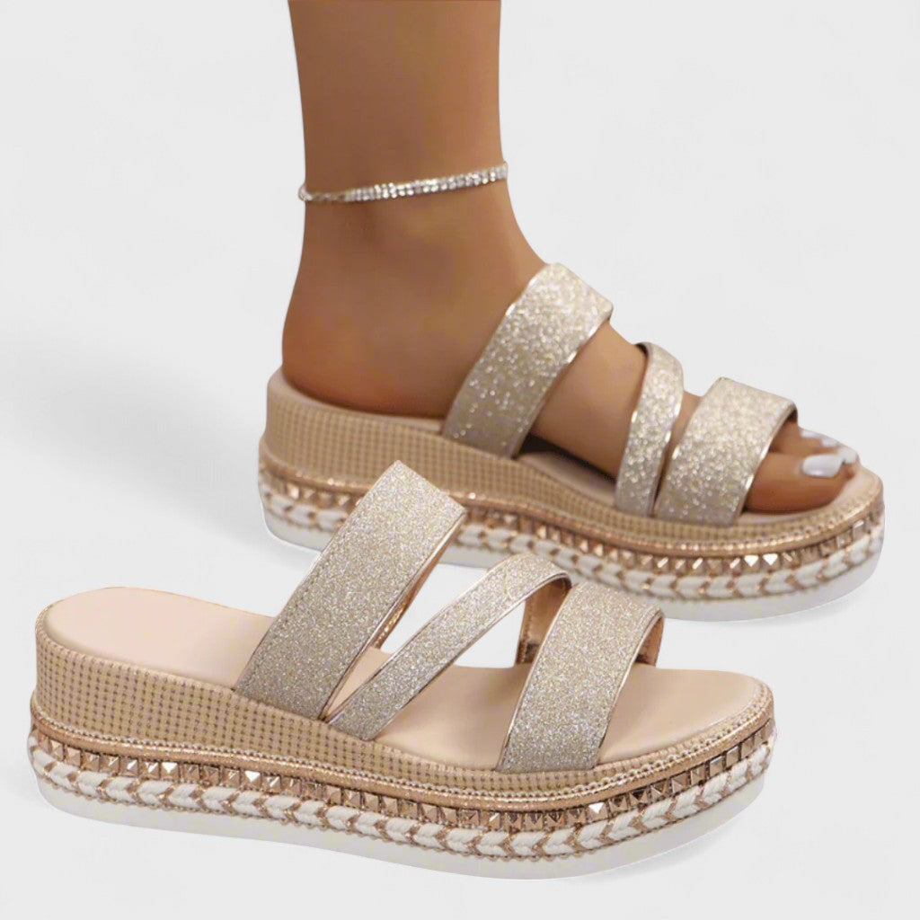 Helga | Premium Glitterati Sandalen