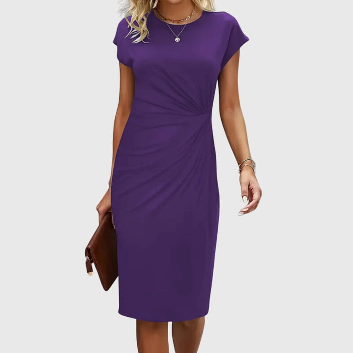Anouk | Elegantes Midi-Kleid mit kurzen Ärmeln Premium