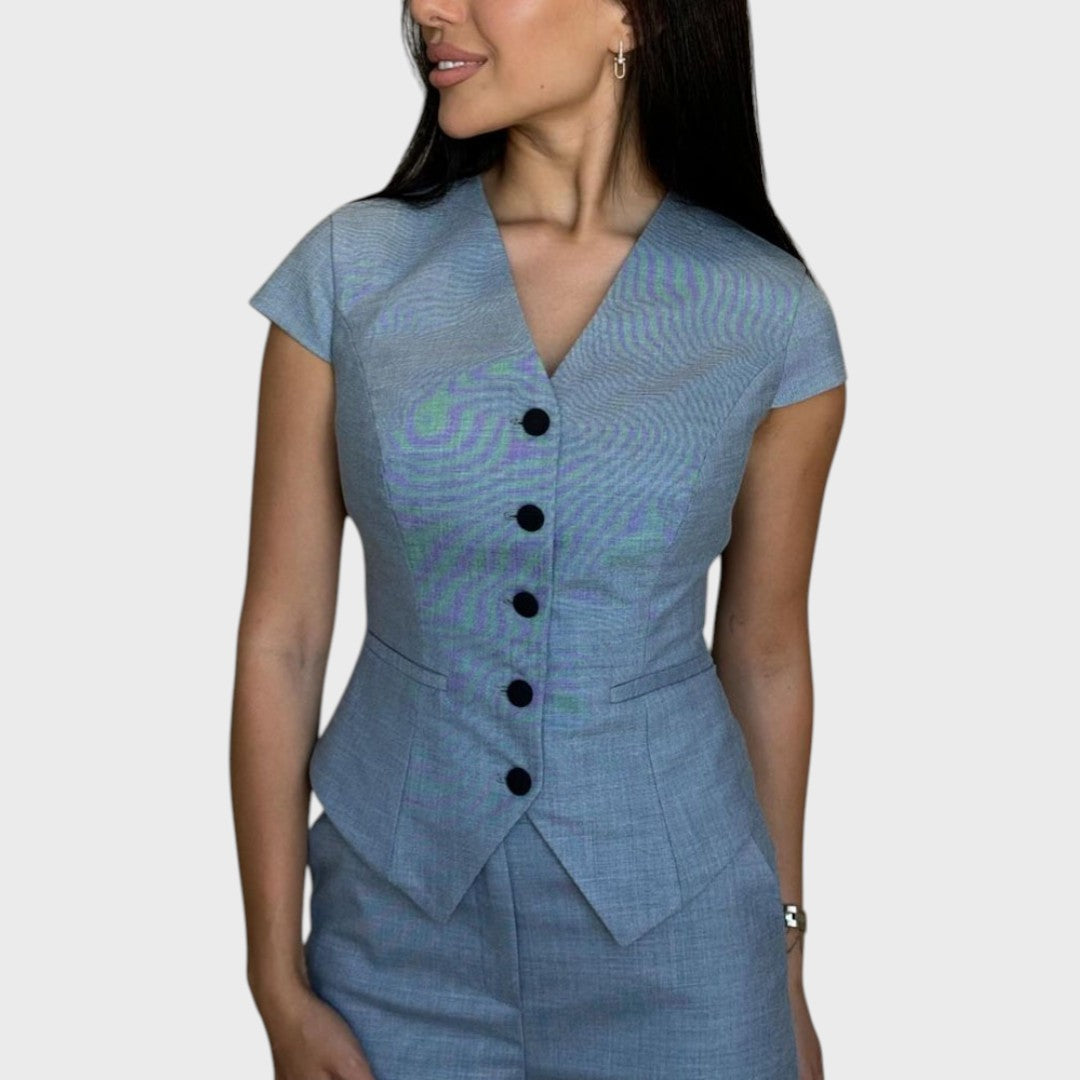 Lidia | Handgemachtes Set mit V-Ausschnitt und Hose