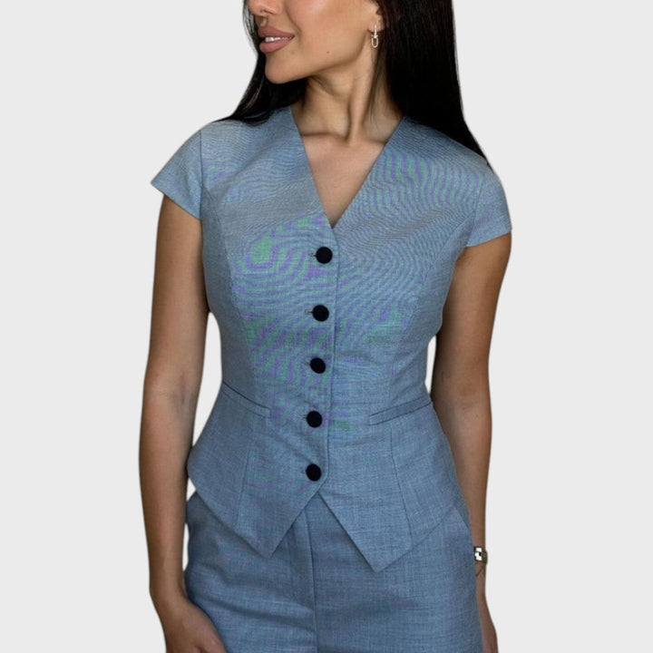 Lidia | Handgemachtes Set mit V-Ausschnitt und Hose