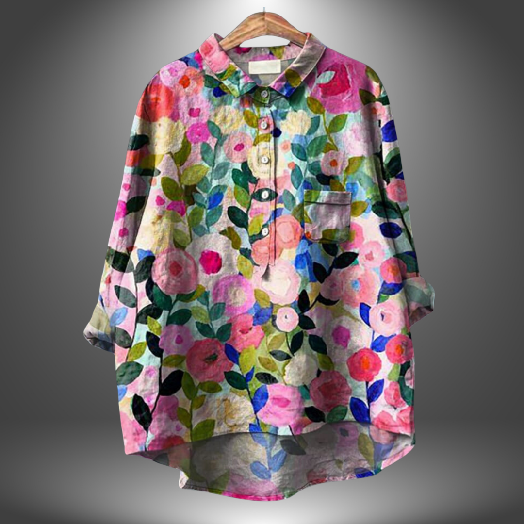 Amber | Handgemachte Bluse mit floralem Muster
