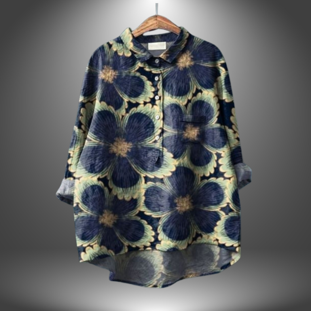 Amber | Handgemachte Bluse mit floralem Muster