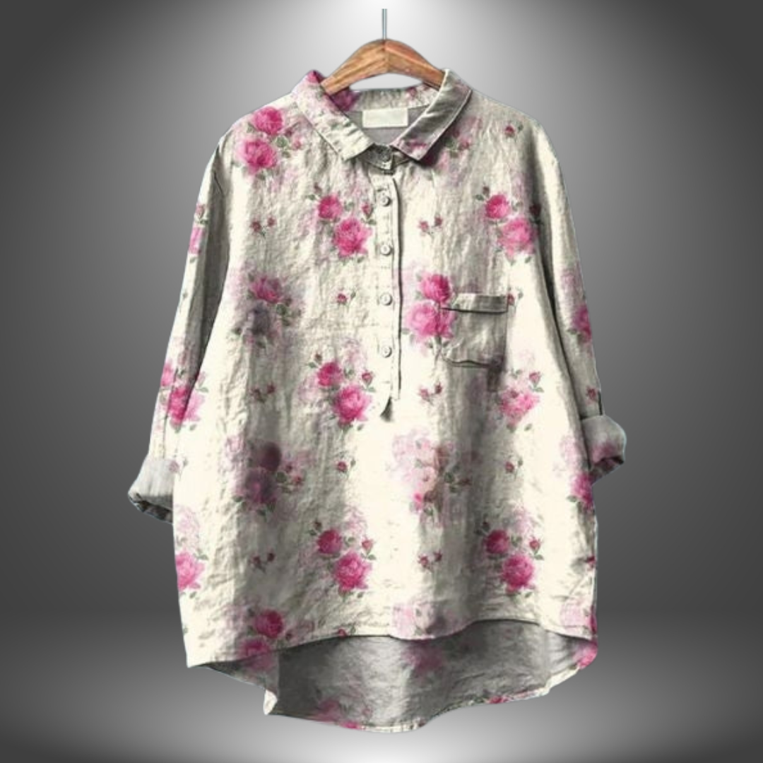Amber | Handgemachte Bluse mit floralem Muster