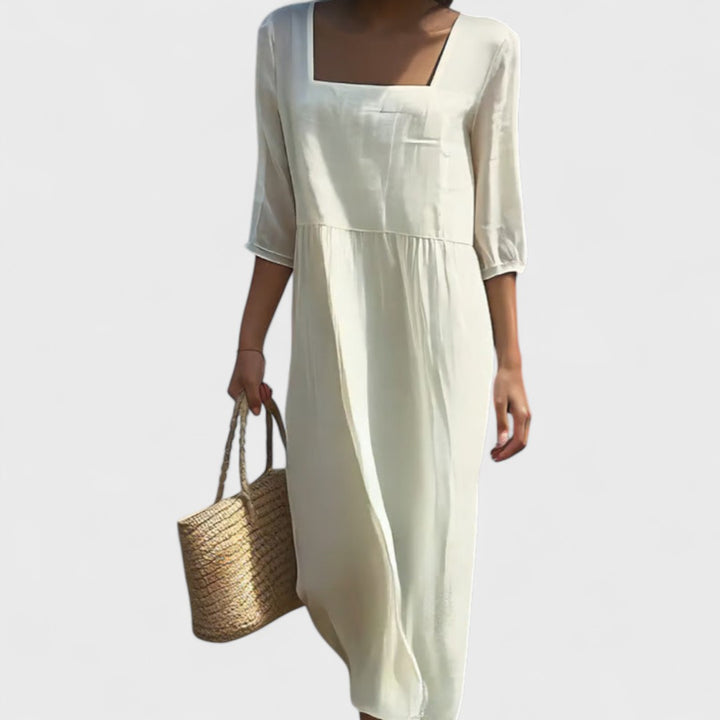 Lina | Handgemachtes Leinen Frontpanel Kleid
