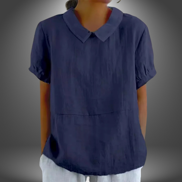 Simonetta | Bluse mit Kragen, handgefertigt