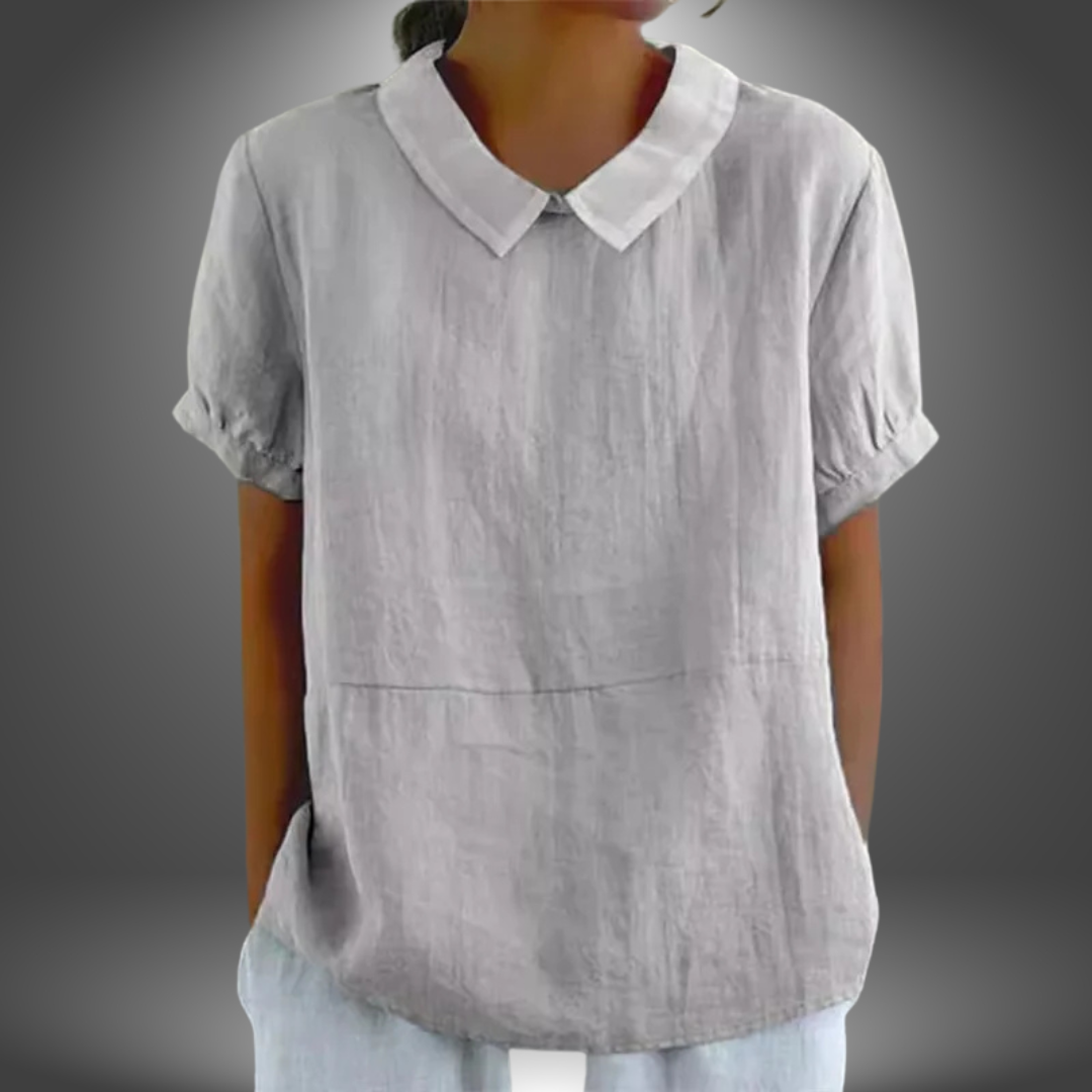Simonetta | Bluse mit Kragen, handgefertigt