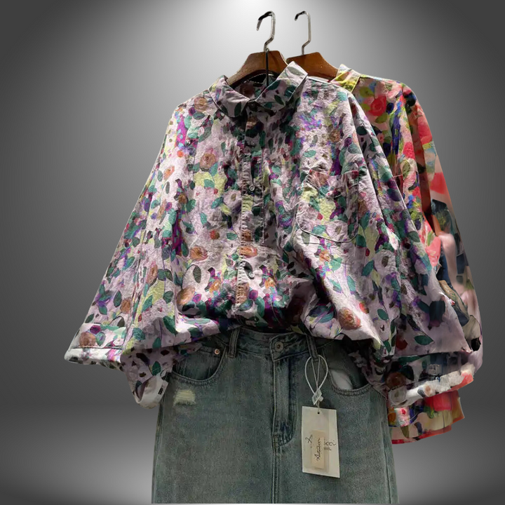 Luna | Damen Blumenmuster-Hemd