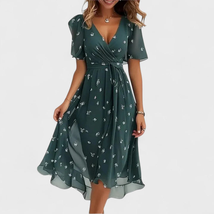 Chiara | Premium Blumen Langes Kleid