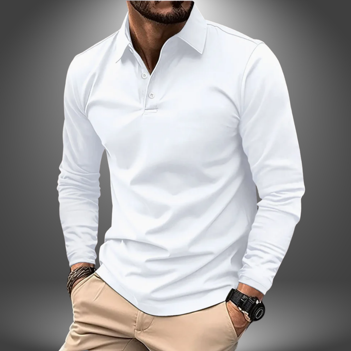 Diego | Elegantes Langarm-Polo, Handgefertigt