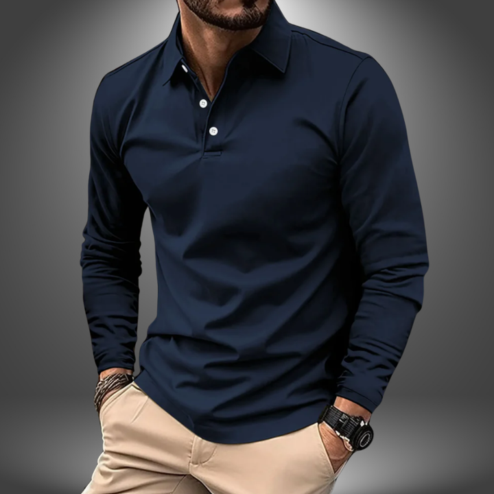 Diego | Elegantes Langarm-Polo, Handgefertigt