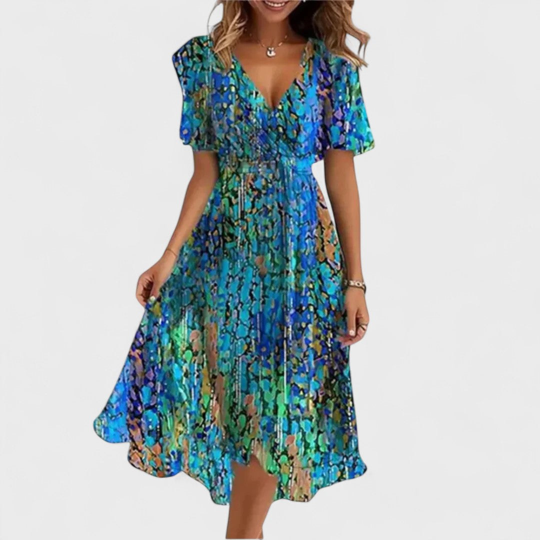 Chiara | Premium Blumen Langes Kleid