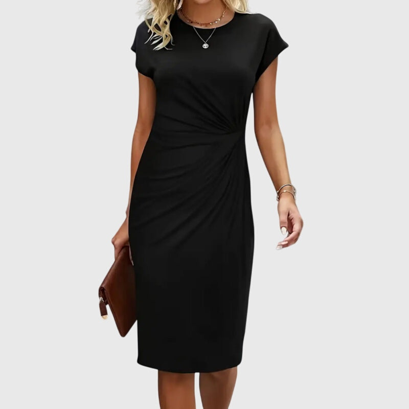 Anouk | Elegantes Midi-Kleid mit kurzen Ärmeln Premium
