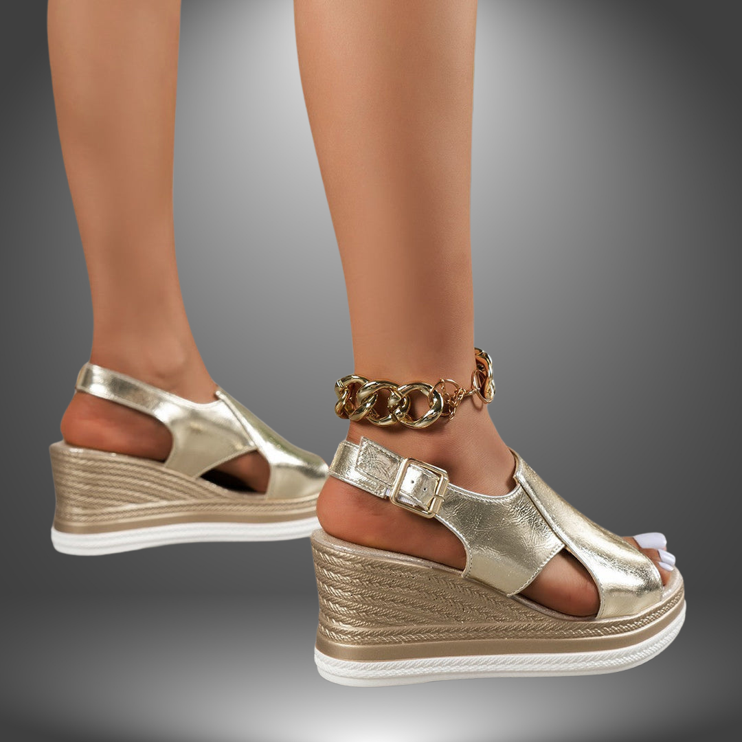Luisa | Handgefertigte Silberne Sandalen für Damen