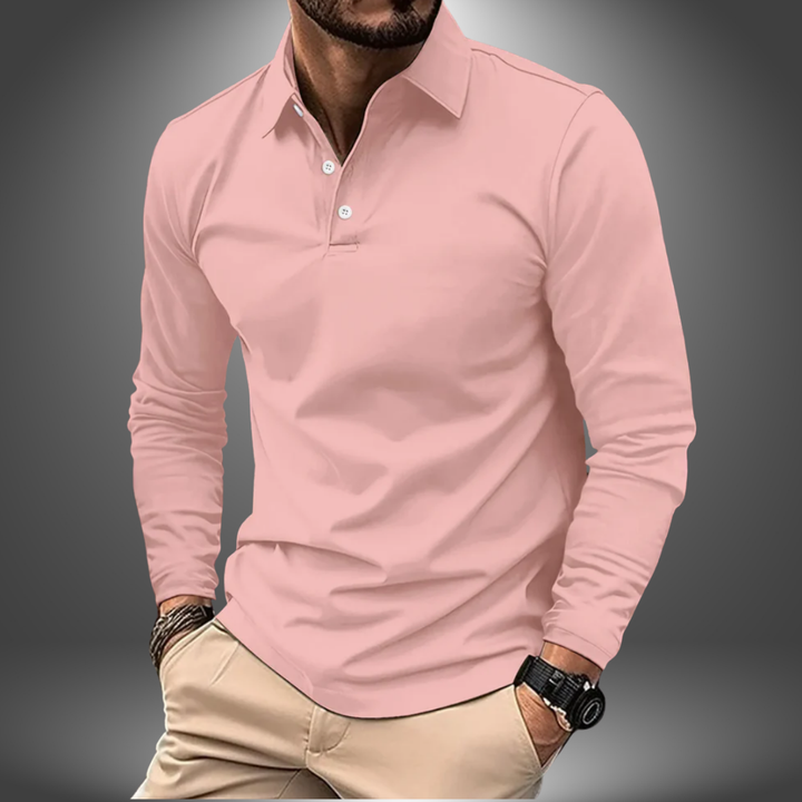 Diego | Elegantes Langarm-Polo, Handgefertigt
