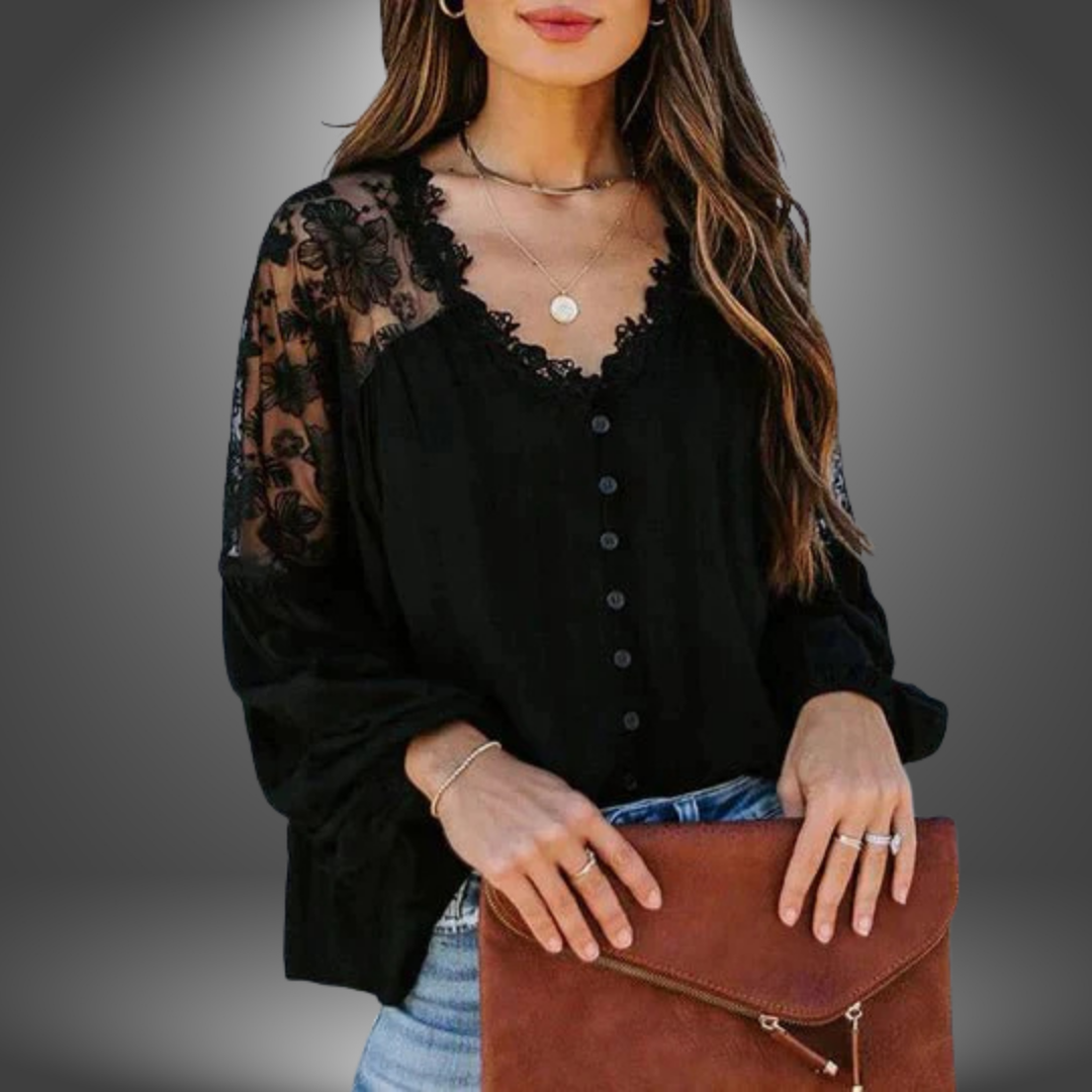 Sara | Bluse aus floraler Spitze