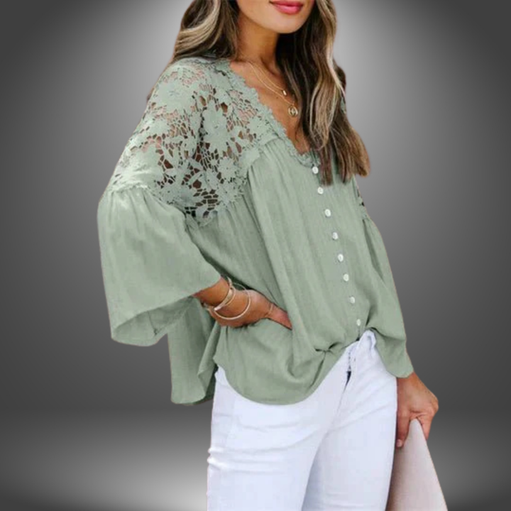 Sara | Bluse aus floraler Spitze