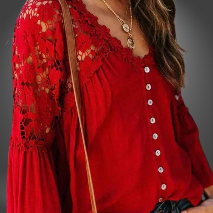 Sara | Bluse aus floraler Spitze