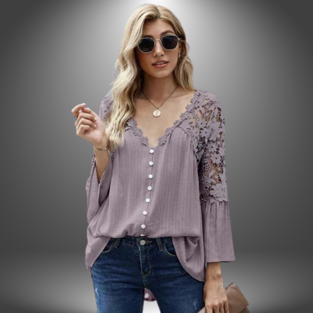 Sara | Bluse aus floraler Spitze