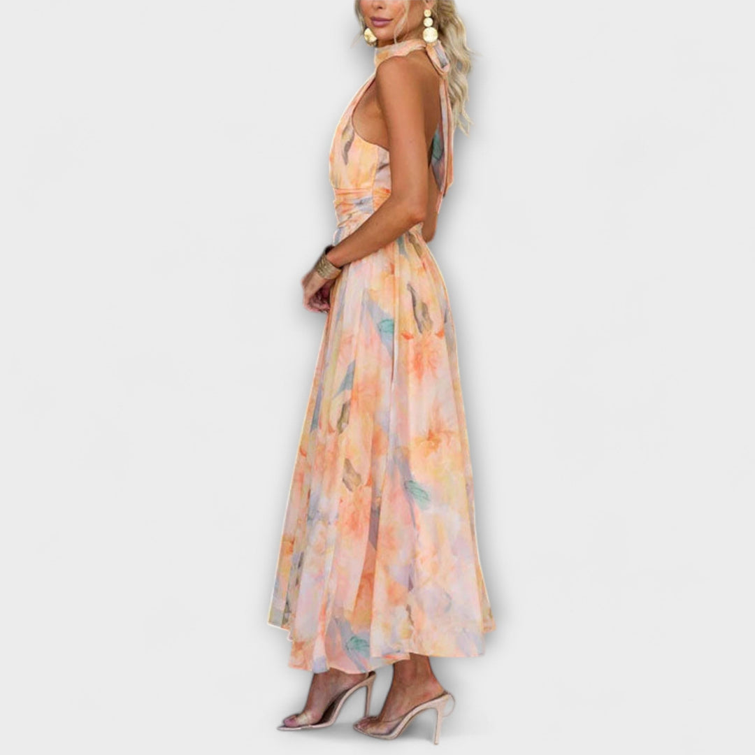 Cristal | Premium Kleid mit Aquarelldruck