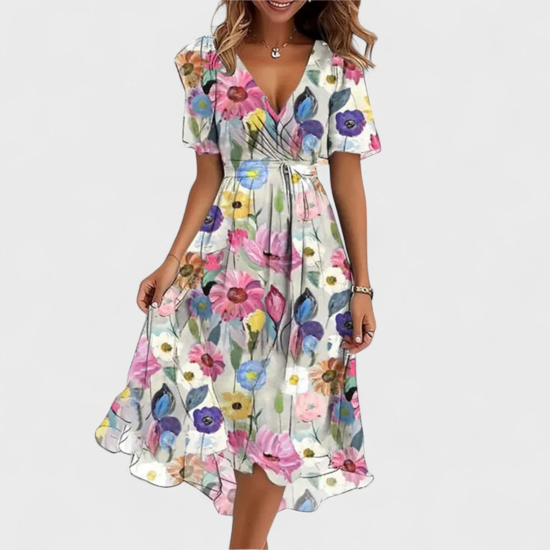 Chiara | Premium Blumen Langes Kleid