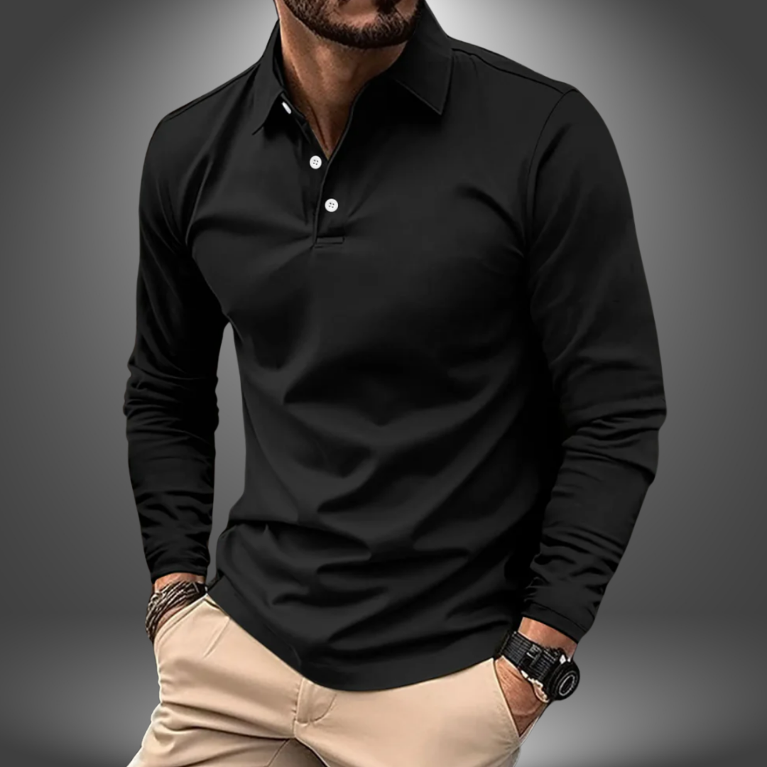 Diego | Elegantes Langarm-Polo, Handgefertigt