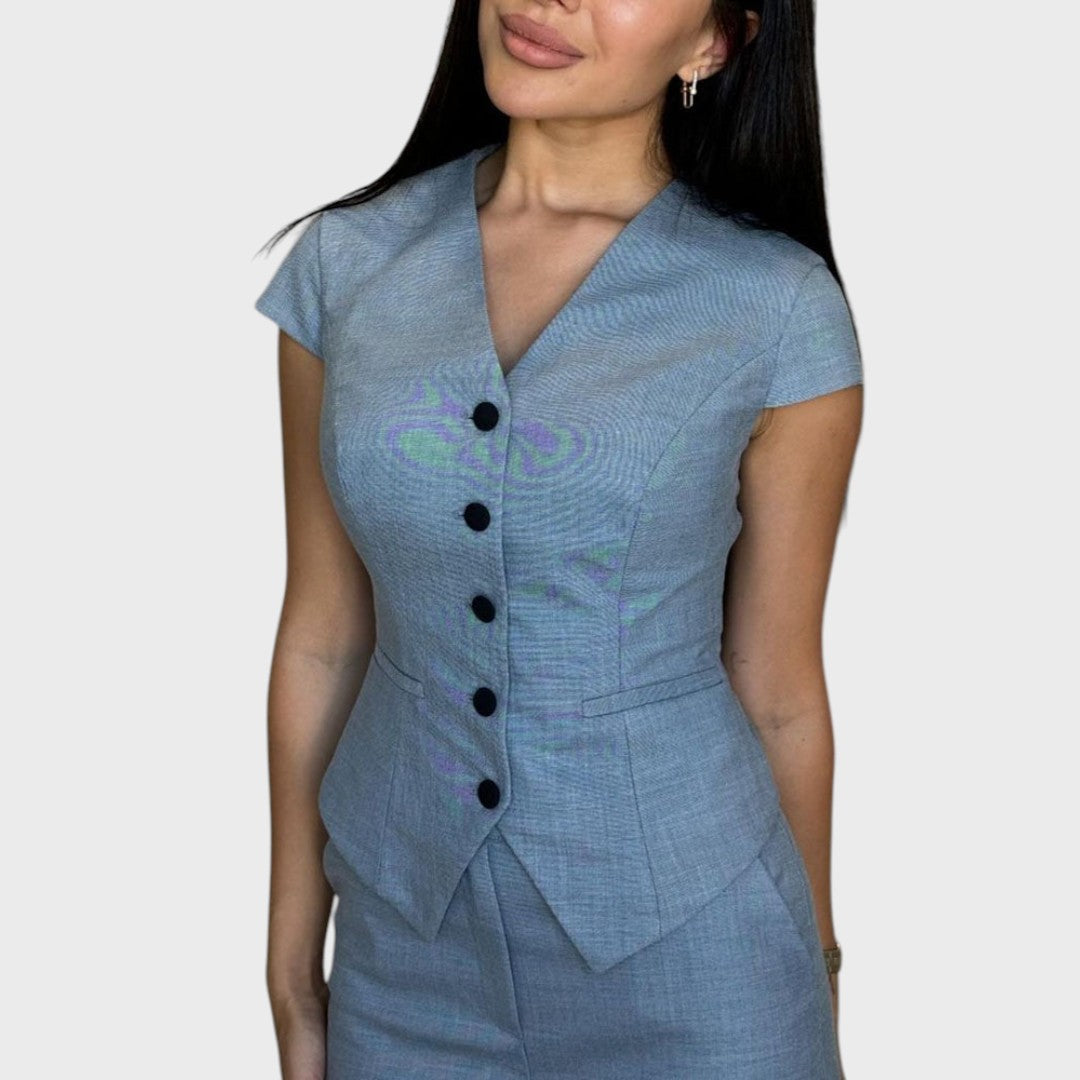 Lidia | Handgemachtes Set mit V-Ausschnitt und Hose