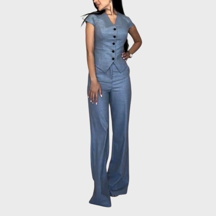 Lidia | Handgemachtes Set mit V-Ausschnitt und Hose