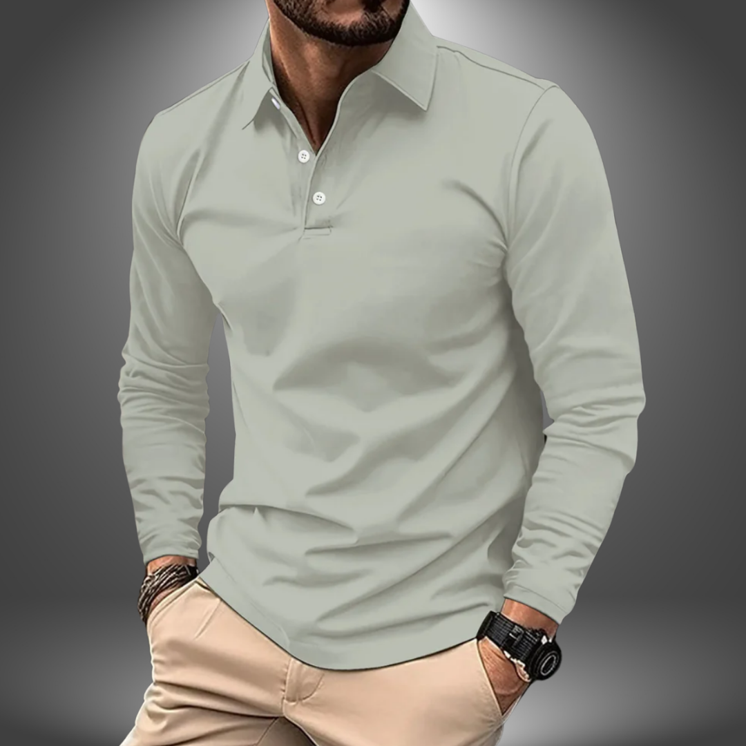 Diego | Elegantes Langarm-Polo, Handgefertigt