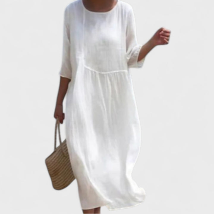 Lina | Handgemachtes Leinen Frontpanel Kleid