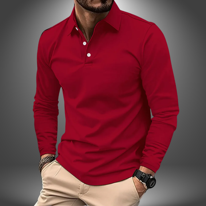 Diego | Elegantes Langarm-Polo, Handgefertigt