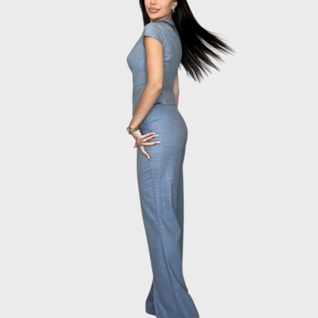 Lidia | Handgemachtes Set mit V-Ausschnitt und Hose