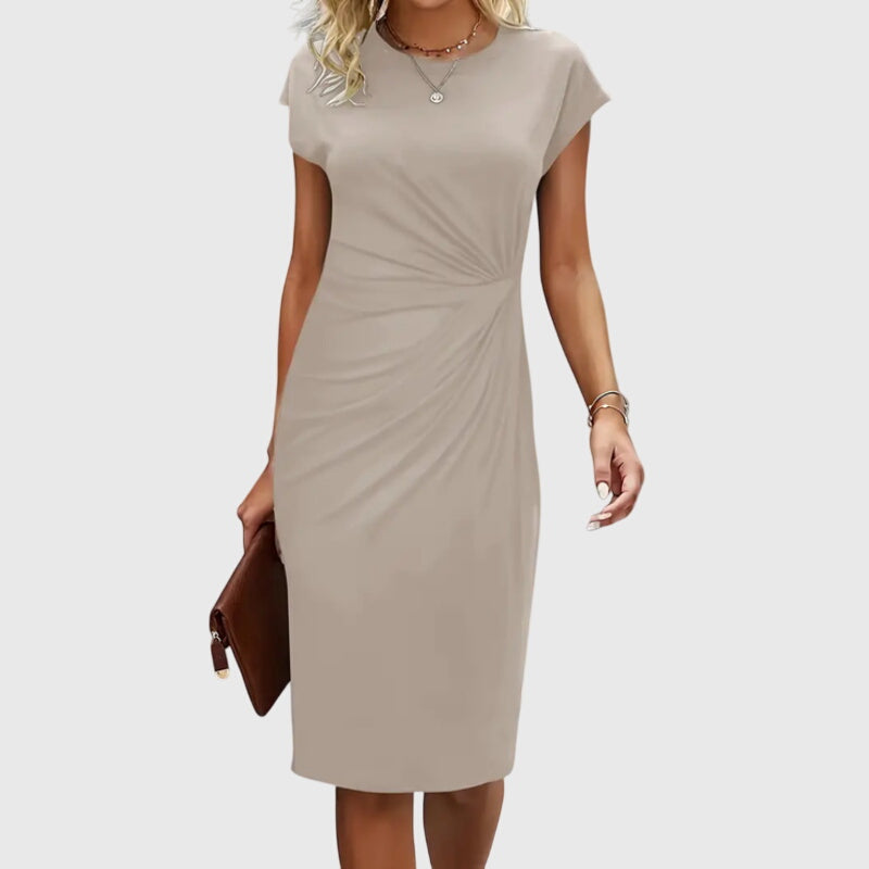 Anouk | Elegantes Midi-Kleid mit kurzen Ärmeln Premium