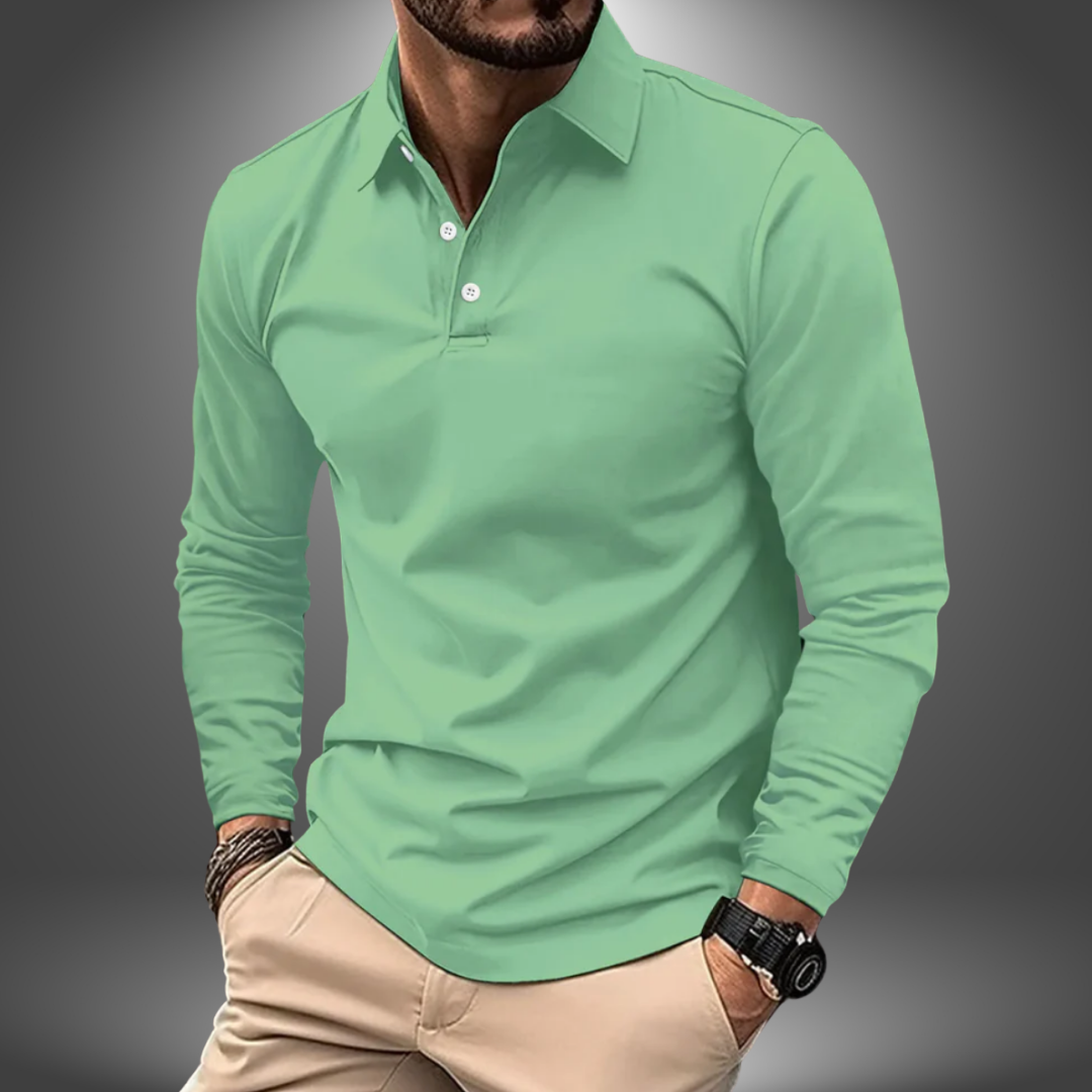 Diego | Elegantes Langarm-Polo, Handgefertigt