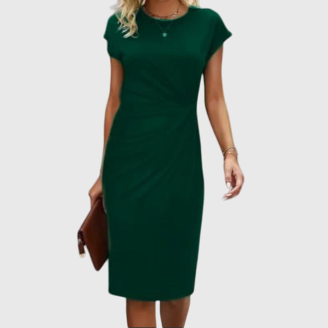 Anouk | Elegantes Midi-Kleid mit kurzen Ärmeln Premium