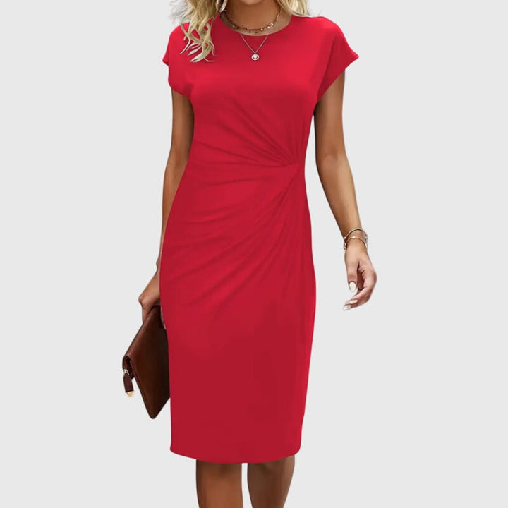 Anouk | Elegantes Midi-Kleid mit kurzen Ärmeln Premium