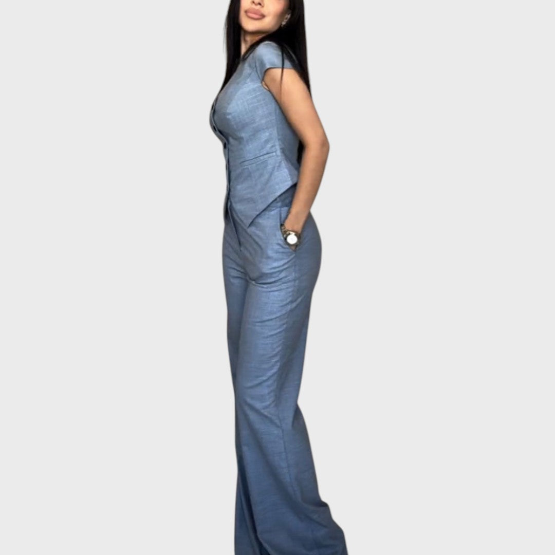 Lidia | Handgemachtes Set mit V-Ausschnitt und Hose