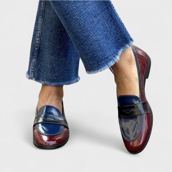 Anna | Elegante Slipper im Zweifarbigen Design