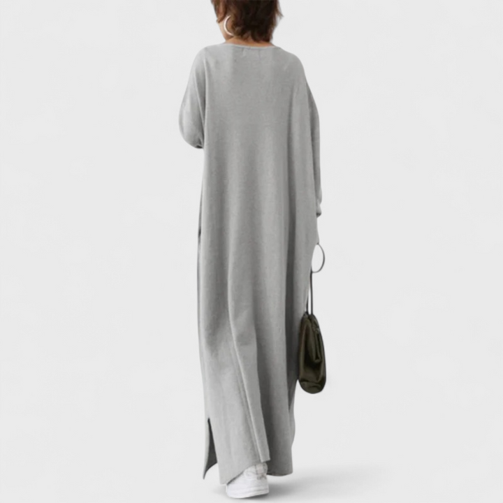 Ilse | Modisches Langarm V-Ausschnitt Kleid