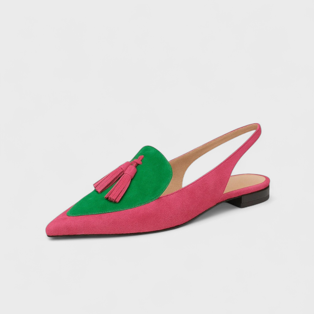 Quelia – Spitzes Slingback mit Quasten