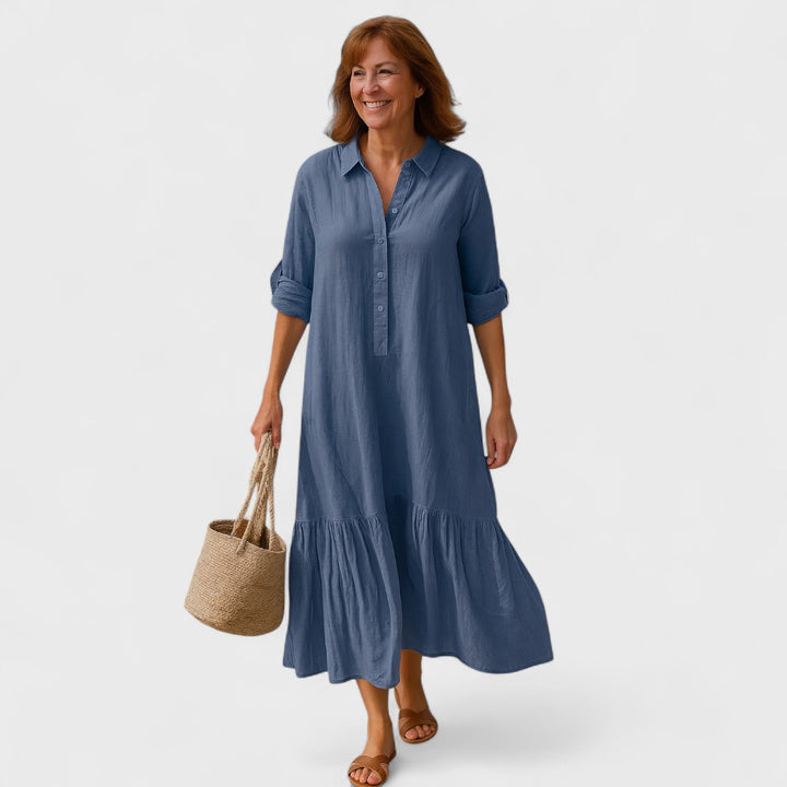 Annika | Kleid mit Kragen & Schwungvollem Saum