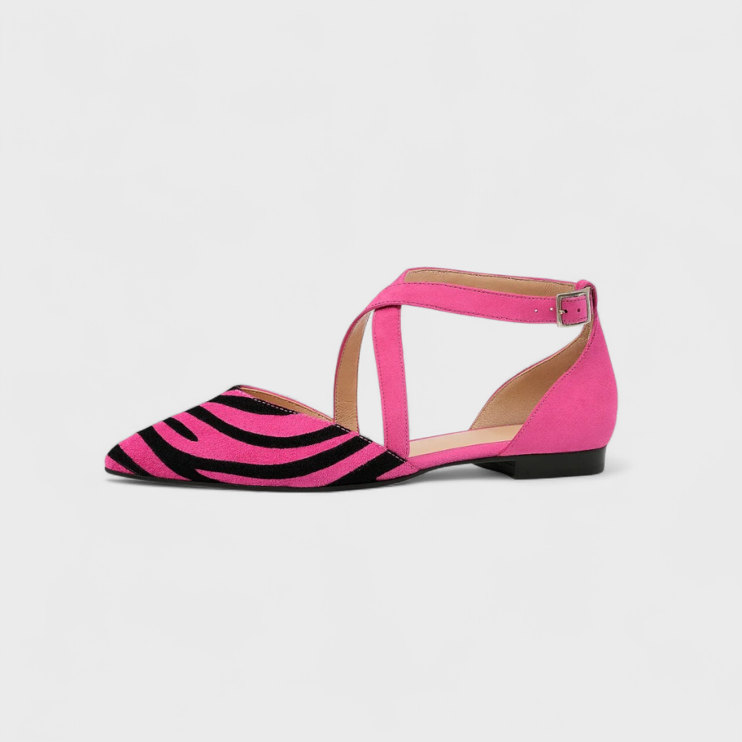 Asilia – Gestreifte Sandalen mit spitzem Zeh