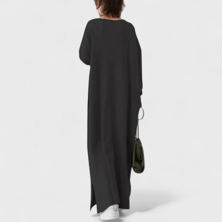 Ilse | Modisches Langarm V-Ausschnitt Kleid
