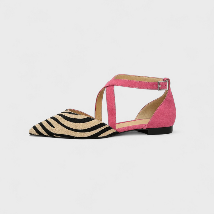 Asilia – Gestreifte Sandalen mit spitzem Zeh