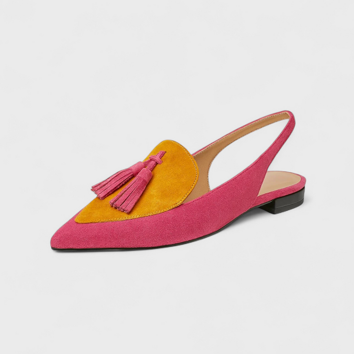 Quelia – Spitzes Slingback mit Quasten