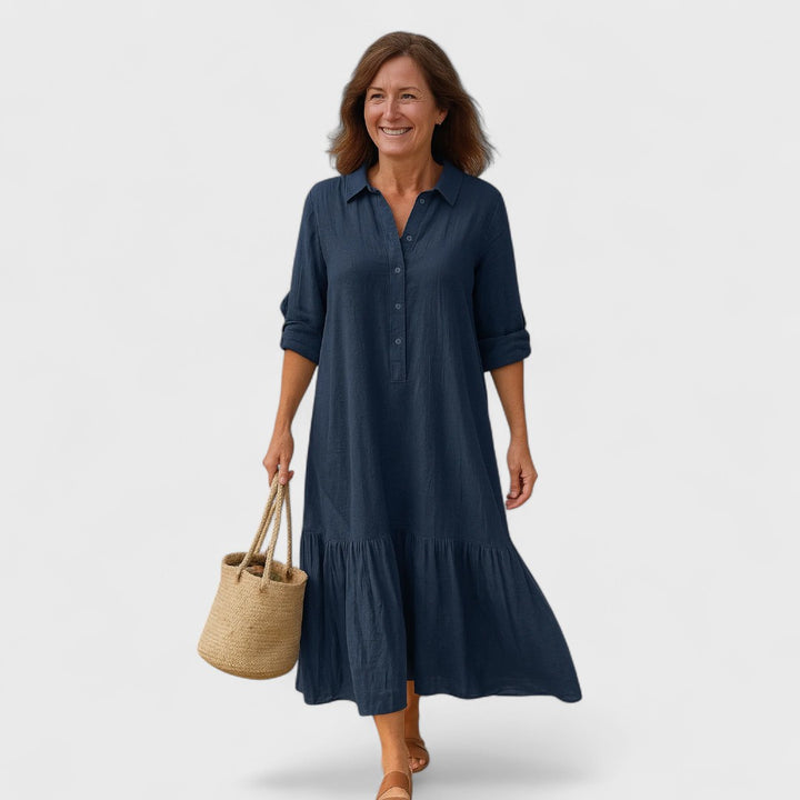 Annika | Kleid mit Kragen & Schwungvollem Saum