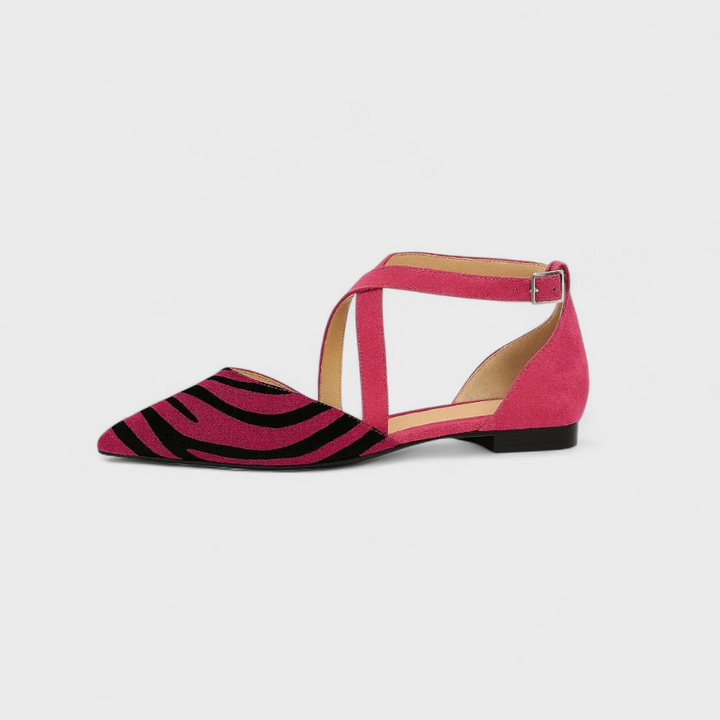 Asilia – Gestreifte Sandalen mit spitzem Zeh