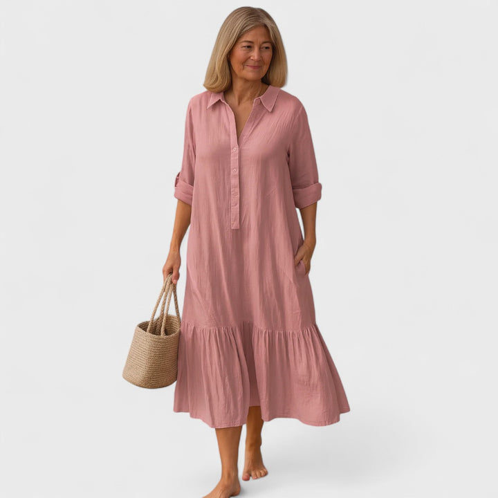 Annika | Kleid mit Kragen & Schwungvollem Saum