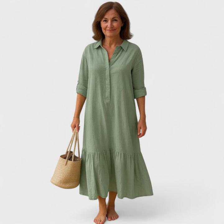 Annika | Kleid mit Kragen & Schwungvollem Saum