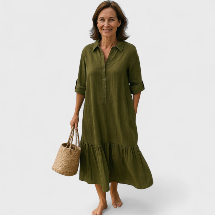 Annika | Kleid mit Kragen & Schwungvollem Saum