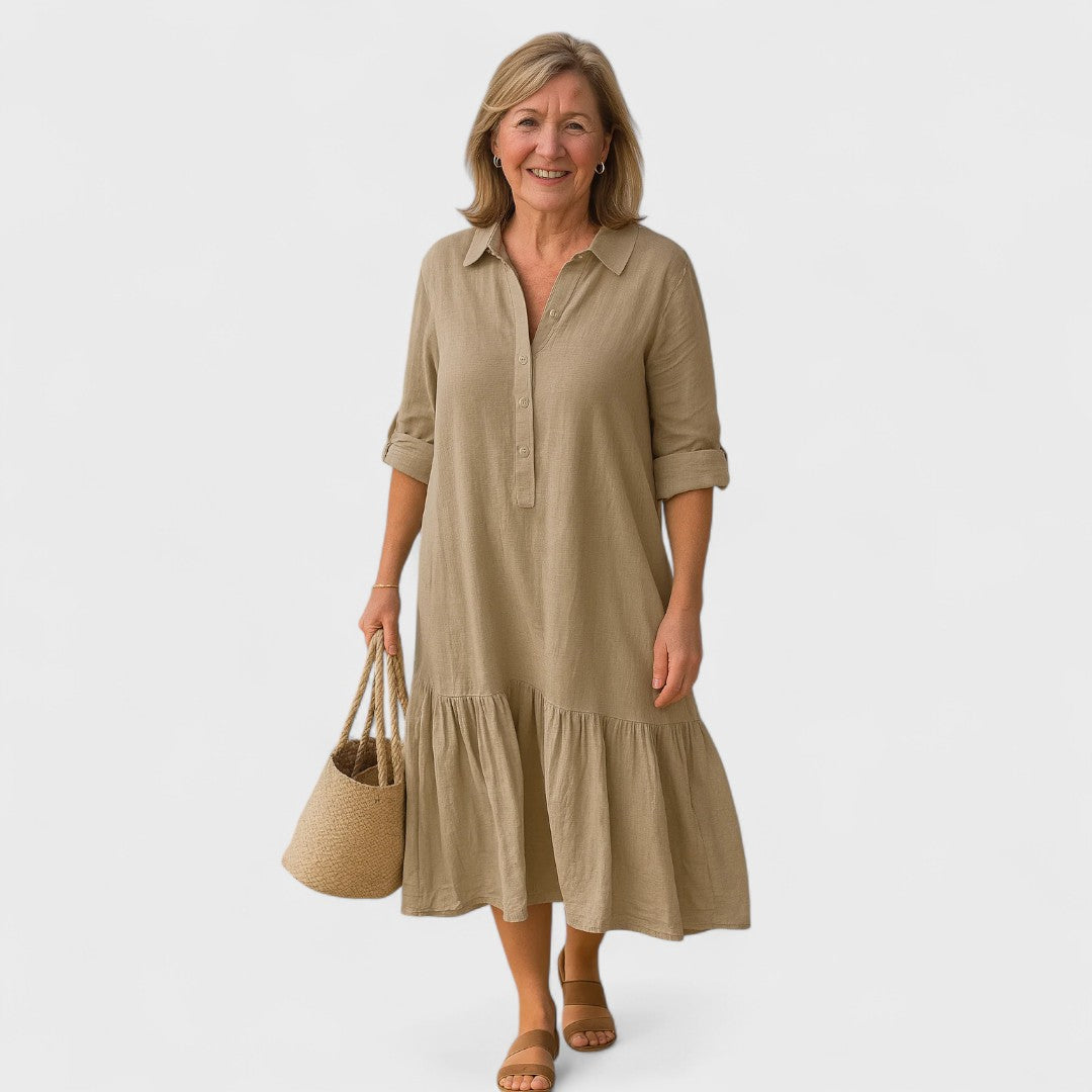 Annika | Kleid mit Kragen & Schwungvollem Saum